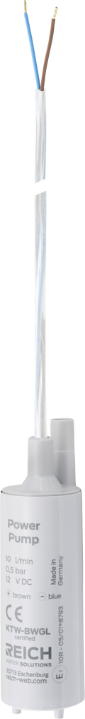 Nedsenkbar vannpumpe 0110 12V 0,5 bar 10 l/min - Reich for campingbruk