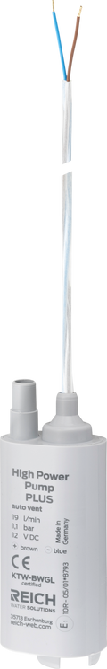 Nedsenkbar vannpumpe 12V 1,1 bar 19 l/min - Reich for campingbruk