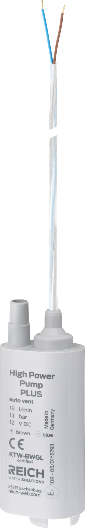 Nedsenkbar vannpumpe 12V 1,1 bar 19 l/min - Reich for campingbruk