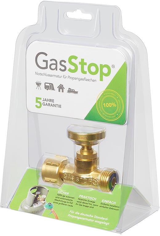 Nødavstengningsventil for propangassflasker med lekkasjeindikator GasStop nærbilde