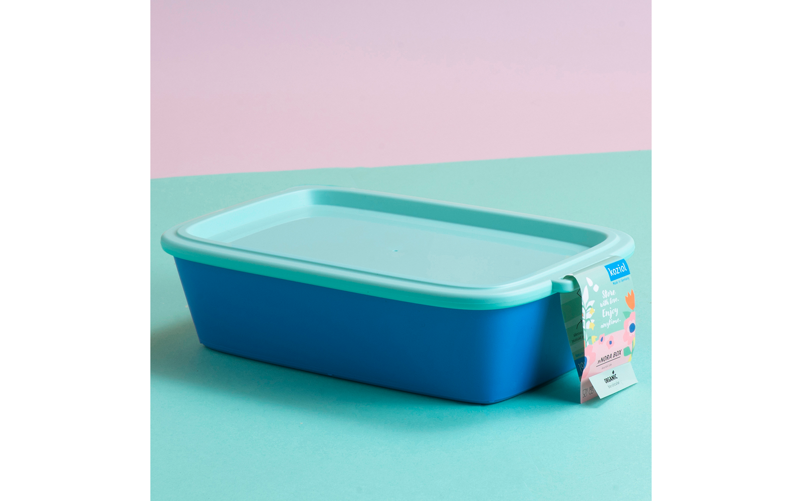NORA BOX bolle med lokk 1,4 l 25,5x15,8x6,3 cm - koziol nærbilde av lokk