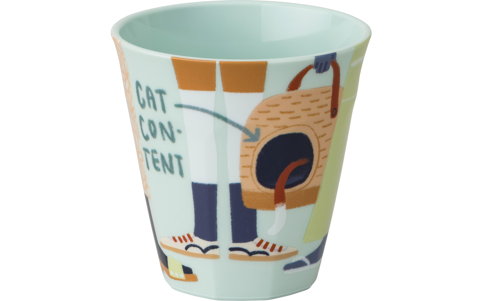 Nora Cup M Purrs Content kopp 300 ml sage detaljillustrasjon