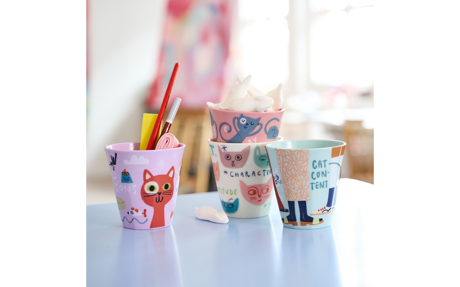 Nora Cup M Purrs Content kopp 300 ml sage nærbilde av materialet