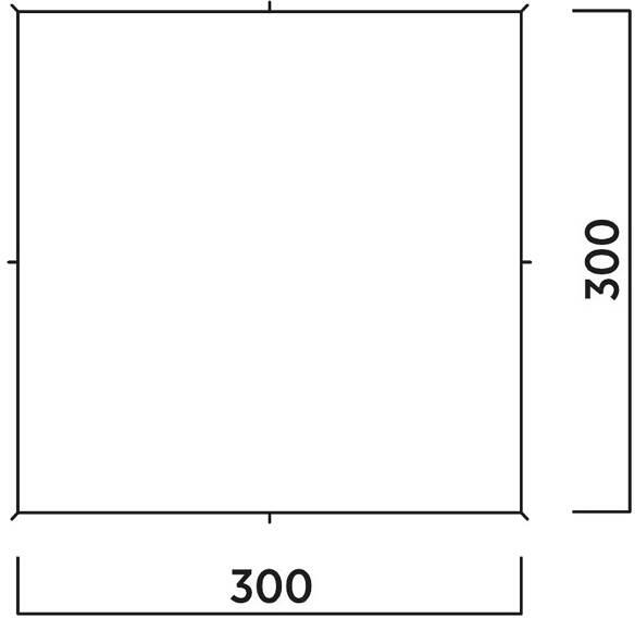Norddal tarp 300x300cm polyester 2000mm detalj av materiale
