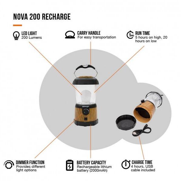 Nova 200 Recharge USB-lanterne 200lm oppladbar nærbilde