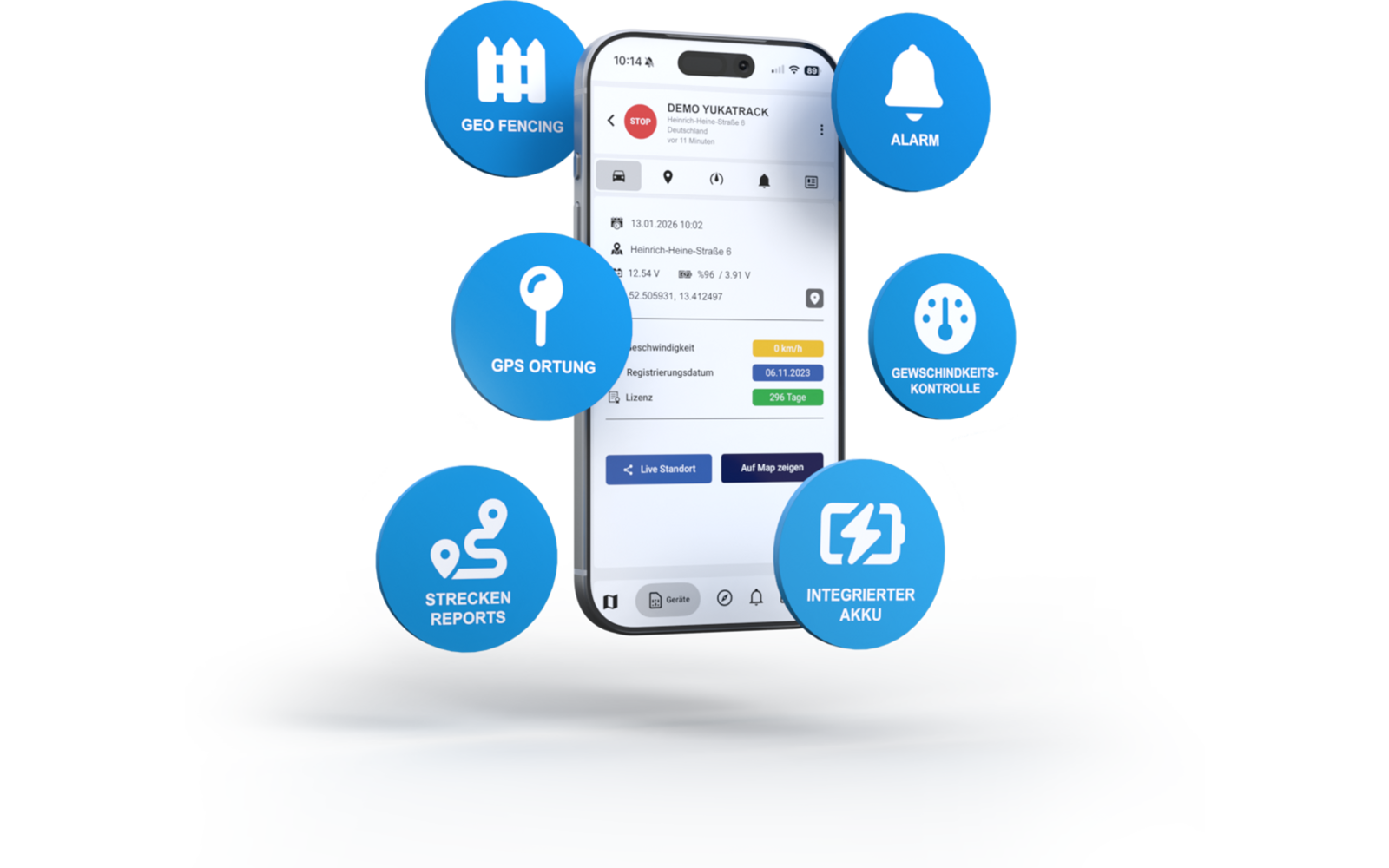 OBD 4G GPS-sporing med SIM-kort og dataflat for Europa - Yukatrack app skjermbilde