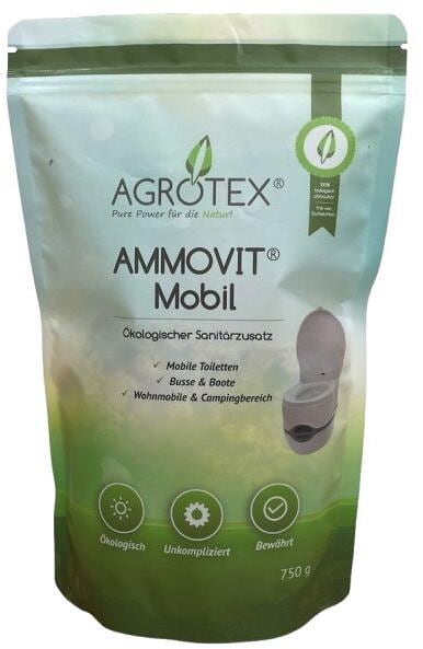 Økologisk sanitærtilsetning for campingtoalett 0,75 kg - AGROTEX AMMOVIT forfra