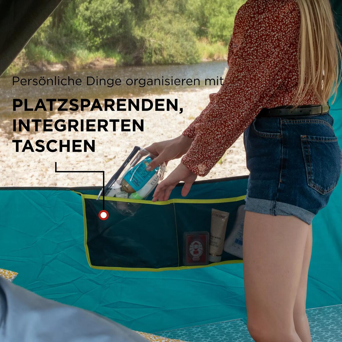 Oktagonalt telt Octagon BlackOut 8-pers ved en campingplass