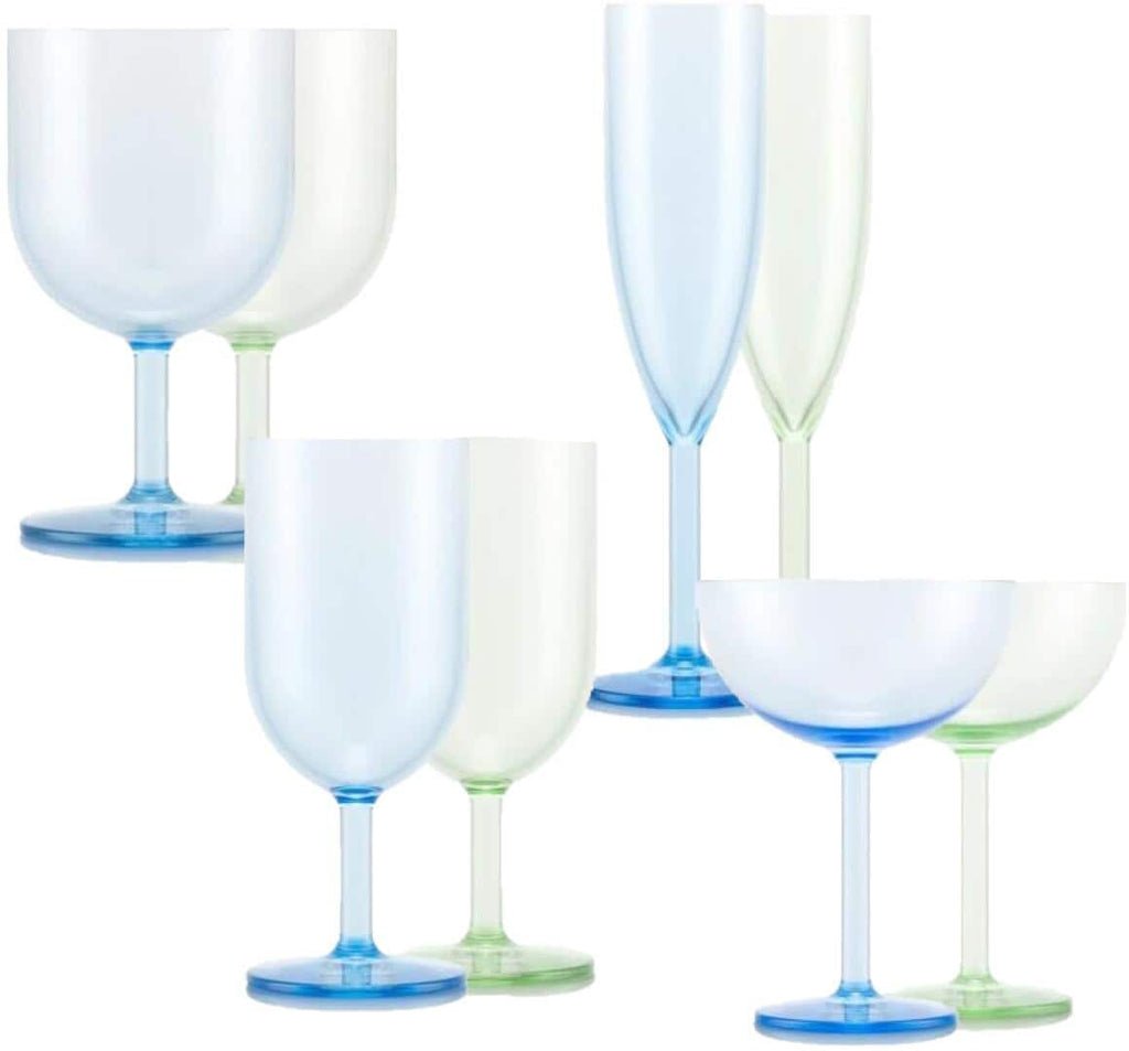 Oktett glass sett 4 stk kunststoff med stett forfra