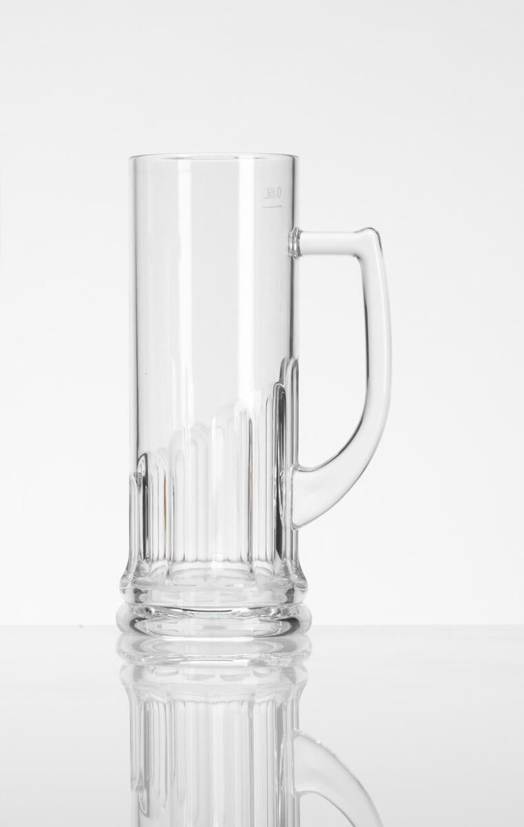 Ølglass med hank i akryl 600 ml BPA-fri fra Flamefield