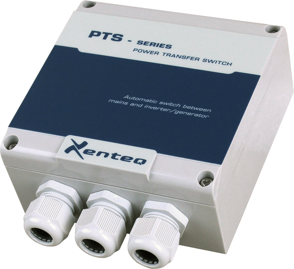 Omskiftningsrelé PTS 2x230V AC 10A nett/vekselretter forfra