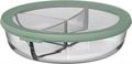 Oppbevaringsboks Cirqula meal-prep glass 1000 ml 3 rom med lokk i Nordic sage