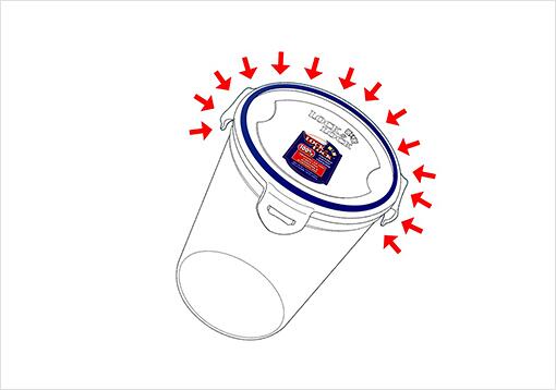 Oppbevaringsboks Classic 1,0 l BPA-fri silikon detalj av låsemekanisme