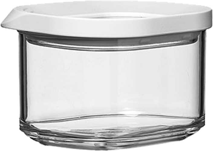 Oppbevaringsboks Modula Mini 175 ml hvit - Mepal forfra med transparent lokk