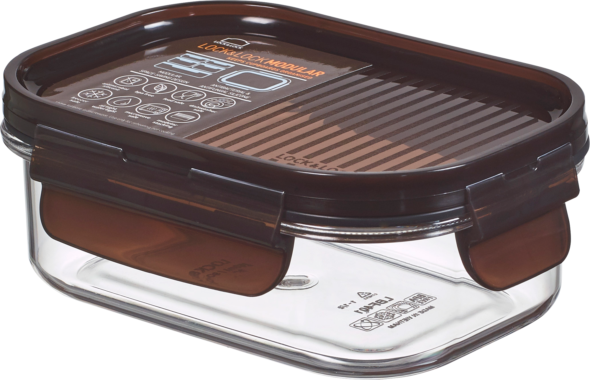 Oppbevaringsboks Tritan rektangulær 260 ml 13,6x9,6x5 cm Lock & Lock forfra