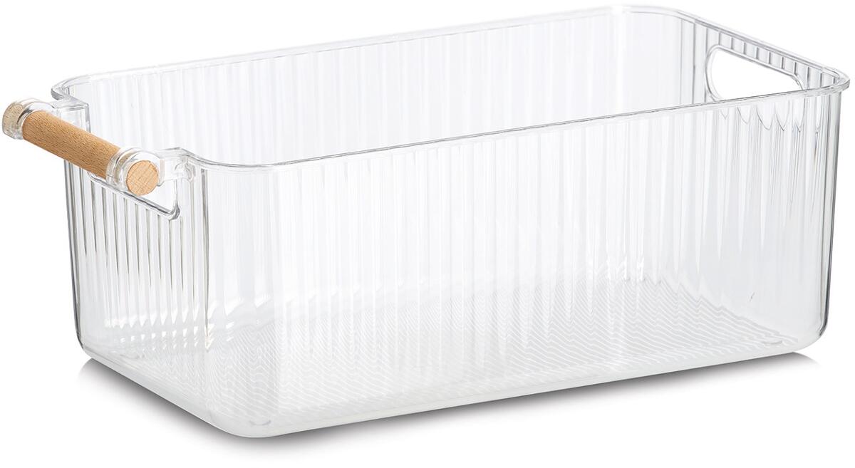 Oppbevaringsbokser 3-delers sett bambus/plast stablebar - Zeller bakside