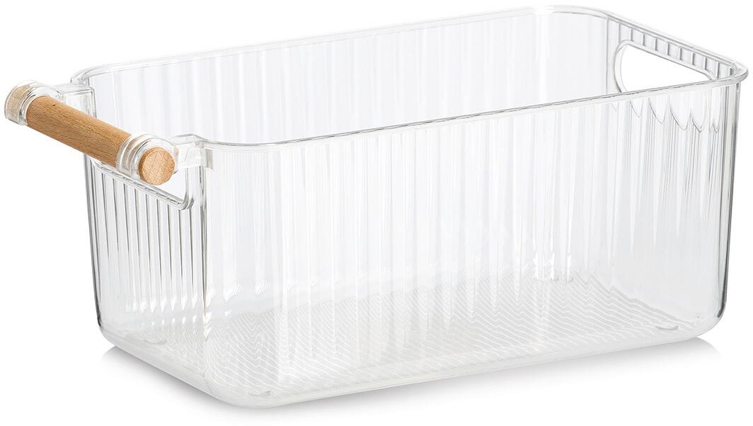 Detalj av oppbevaringsbokser 3-delers sett bambus/plast stablebar - Zeller