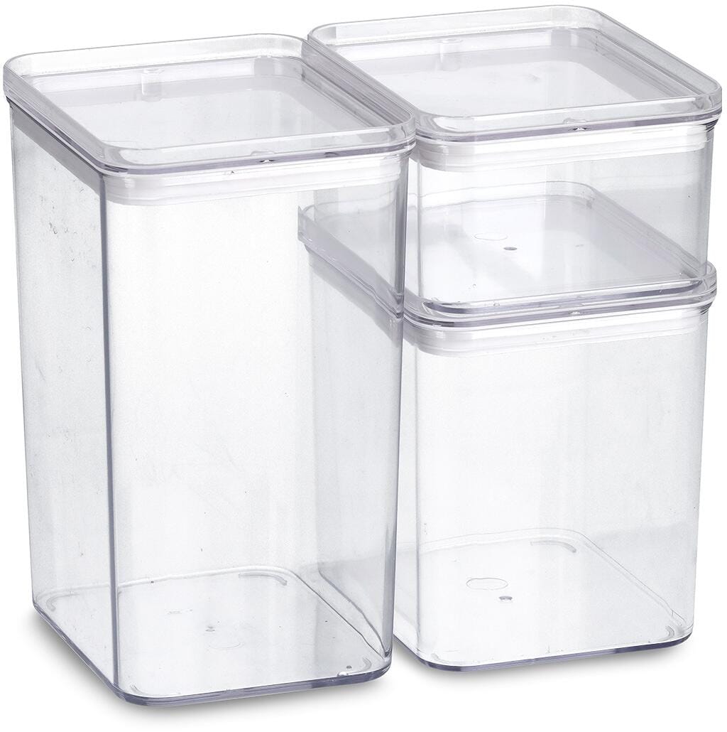 Oppbevaringsbokser i plast 3-delers sett 500-1650 ml - Zeller forfra