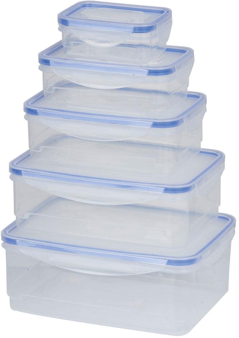 Oppbevaringsbokser sett 10-deler med klikklåssystem - Edco for trygg matoppbevaring