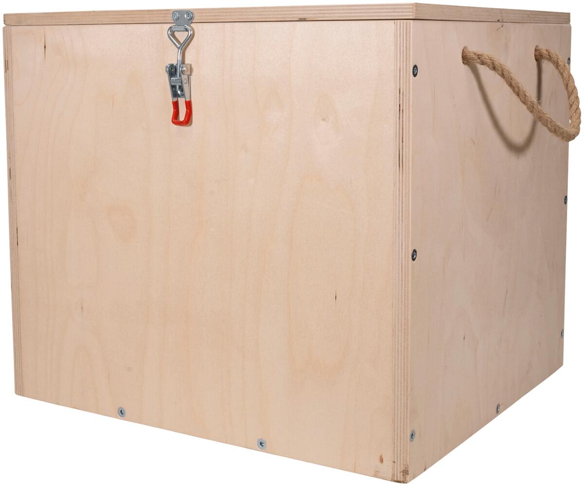 Oppbevaringskasse i tre for vedovn Torden forfra