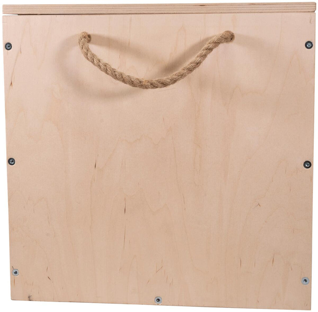 Detalj av Oppbevaringskasse i tre for vedovn Torden