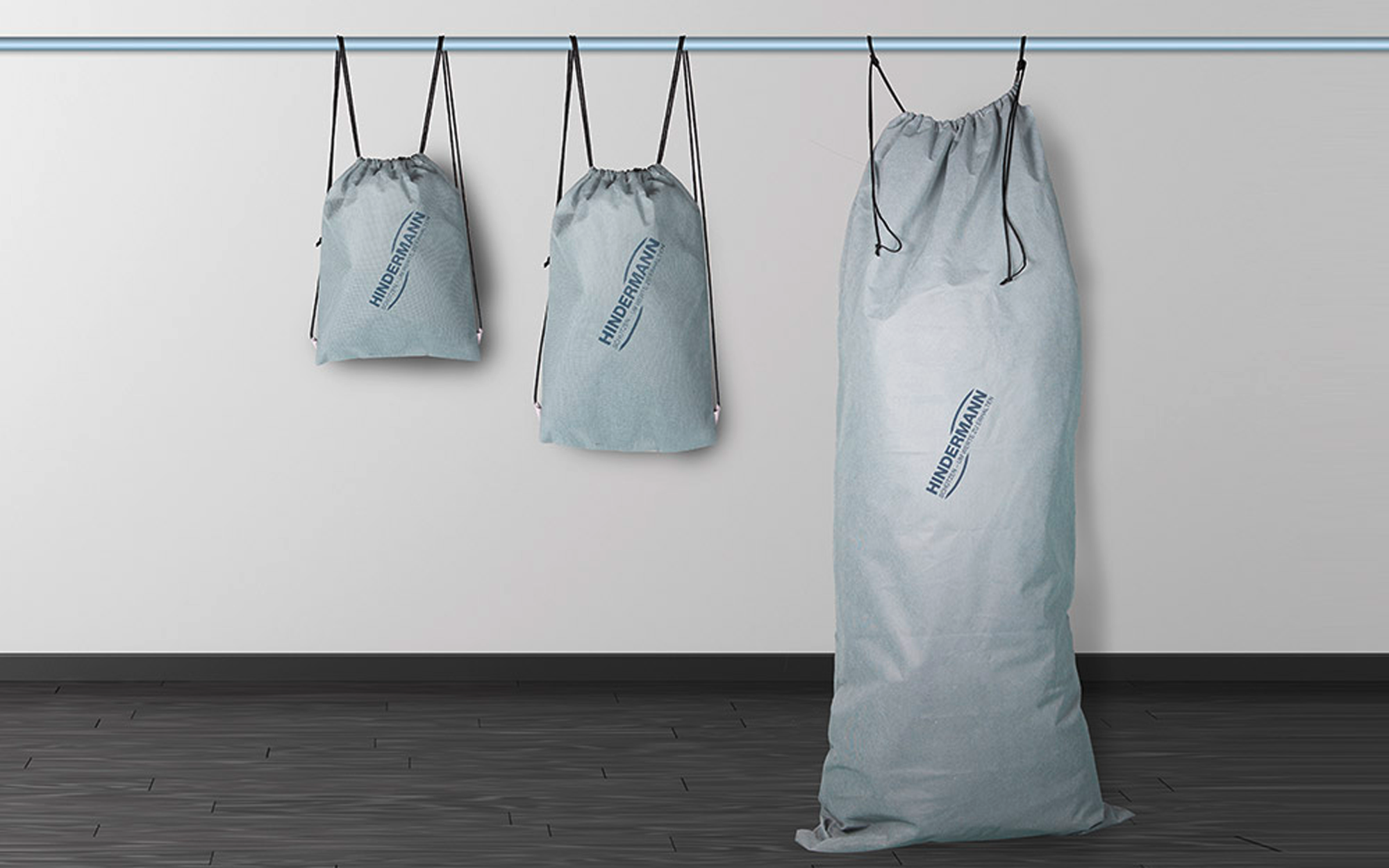 Oppbevaringspose med snøring 30 x 40 cm pustende stoff forfra