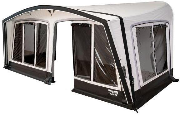 Oppblåsbart reisefortelt Pluto 2.0 for campingvogn foran