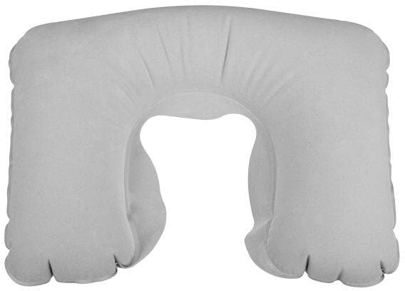 Oppblåsbar nakkepute i PVC 36x24 cm grå forfra
