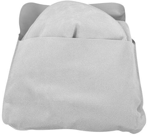 Bakside av oppblåsbar nakkepute i PVC 36x24 cm grå