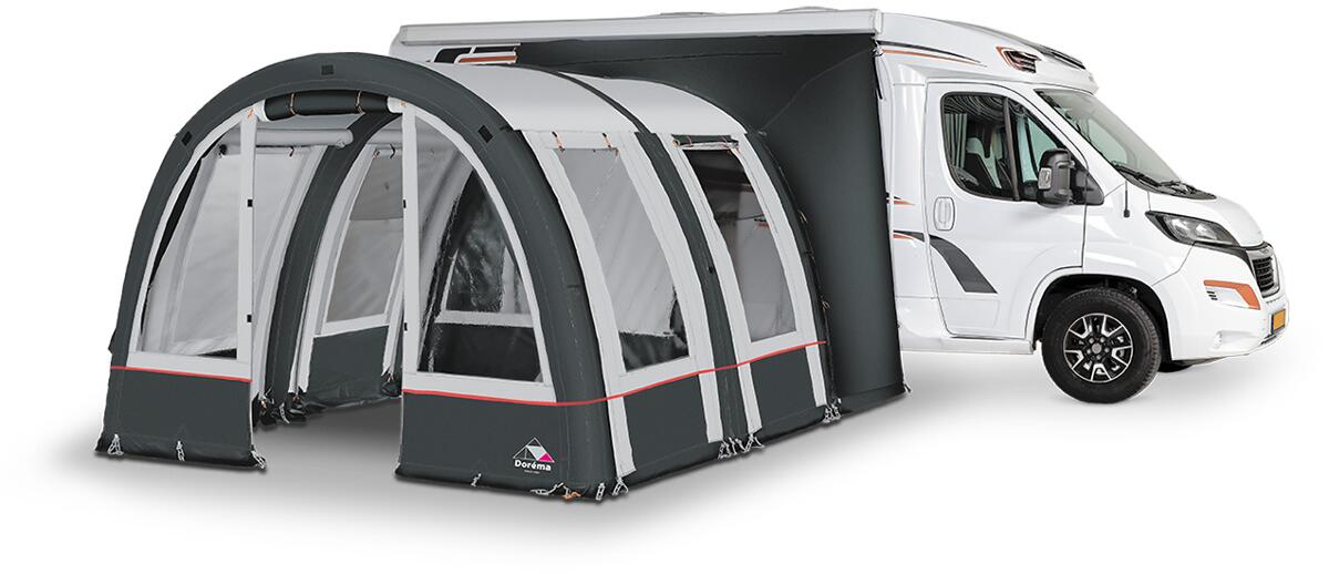 Oppblåsbart bobilfortelt Traveller Air Modular 320x260 cm fra Dorema montert på bobil