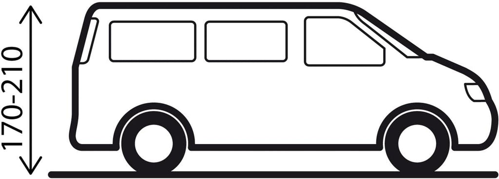 Montert Oppblåsbart busfortelt Air Travel II polycotton 370x320 cm på campingbil