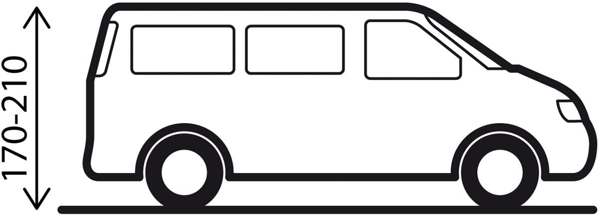 Montert Oppblåsbart busfortelt Air Travel II polycotton 370x320 cm på campingbil