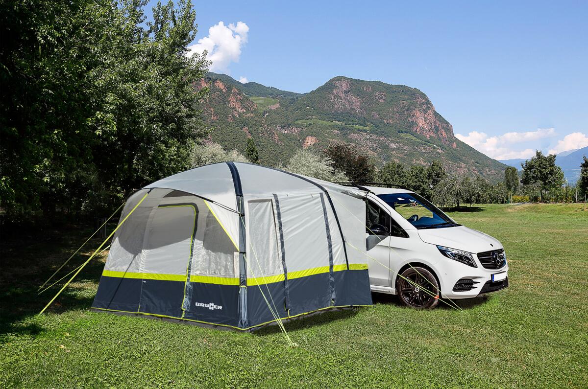 Oppblåsbart busfortelt Trouper 2.0 bakside