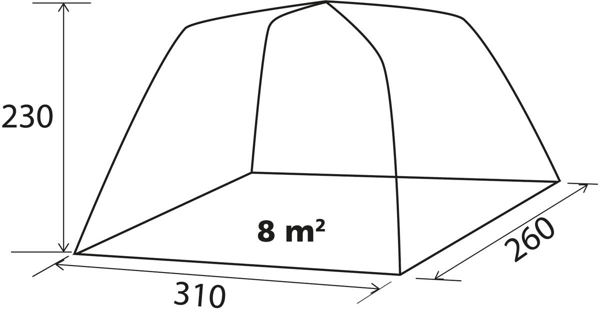 Nærbilde av inngangsdør med myggnett på Oppblåsbart busfortelt Trouper 2.0