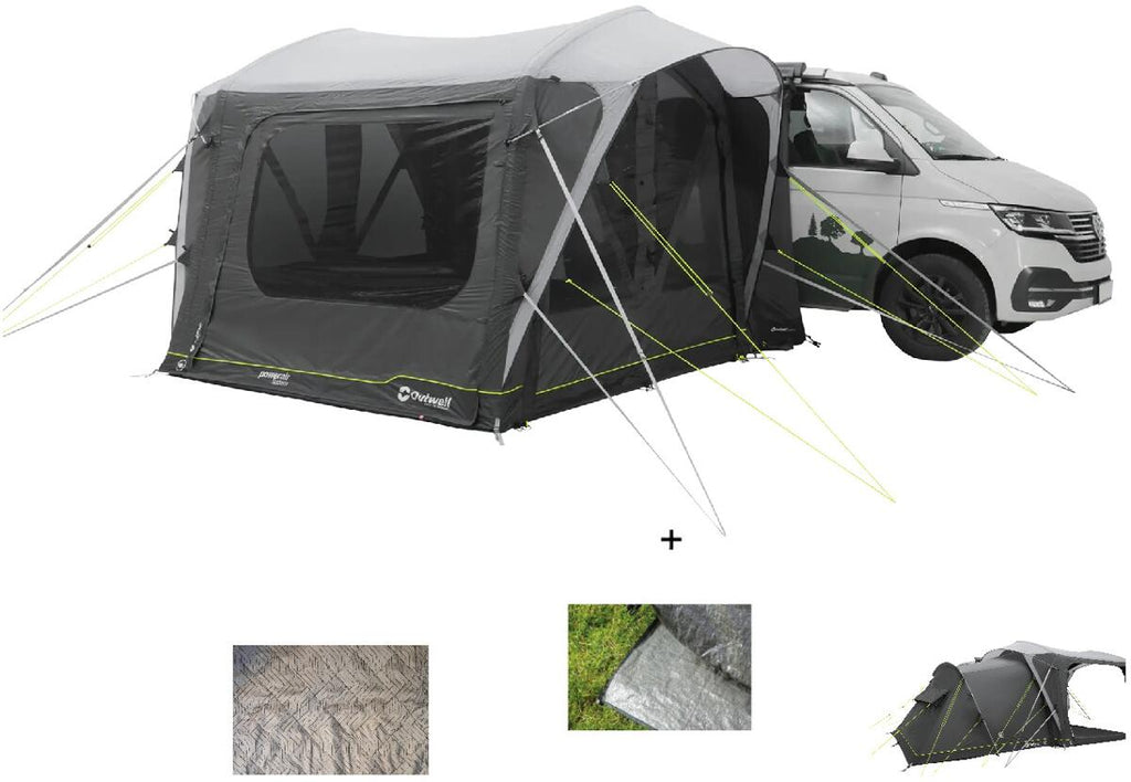 Oppblåsbart bussfortelt Cross PowerAir 265x250 cm m/sovekabinett - Outwell forfra