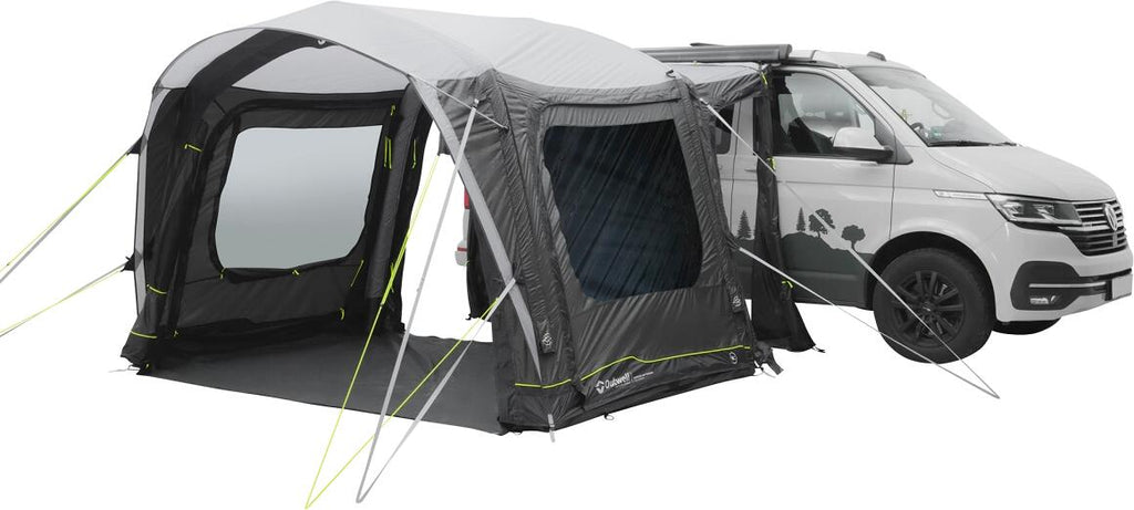 Oppblåsbart bussfortelt Park PowerAir 320x290 cm drive-away - Outwell inngangsparti med insektnett