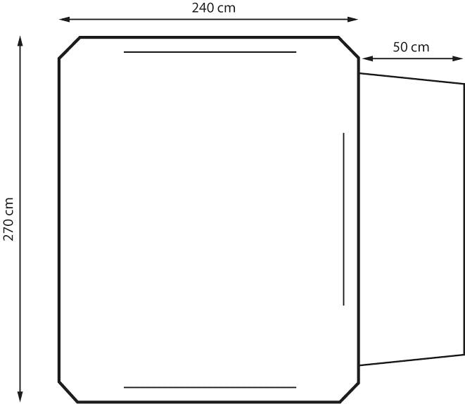 Oppblåsbart bussfortelt Roadster Air 270x240cm Eurotrail pakket i bag