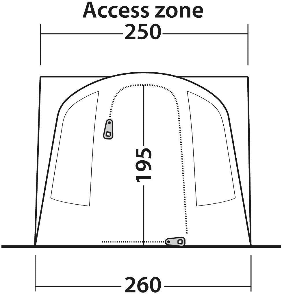 Oppblåsbart bussfortelt Santa Monica Air 260x250 cm grått oppblåsningsventil