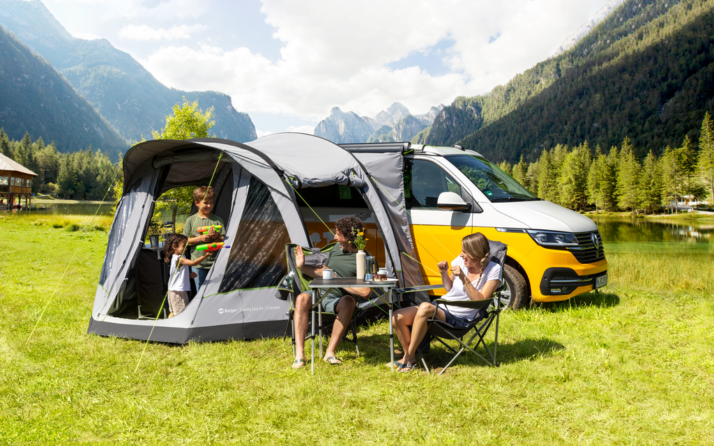 Oppblåsbart bussfortelt Touring Air 4-Season 320x255 cm detalj av vindu