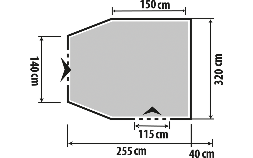 Oppblåsbart bussfortelt Touring Air 4-Season 320x255 cm pakksekk med logo