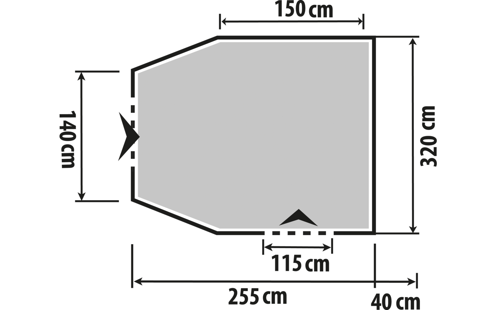 Oppblåsbart bussfortelt Touring Air 4-Season 320x255 cm pakksekk med logo