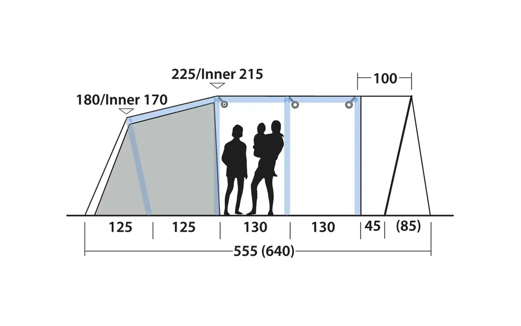 Detalj av polybomullsduk på Oppblåsbart familietelt Alabama 6 Air TC for 6 personer - Outwell