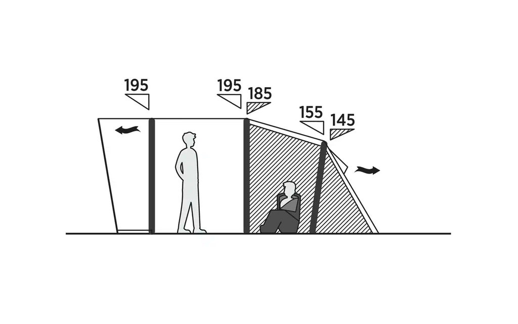 Innsydd badekargulv i Oppblåsbart familietelt Brimnes 5 Air 5 personer 3000 mm - Easy Camp