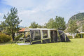 Oppblåsbart familietelt Pure 4, 4-pers, polybomull, forfra