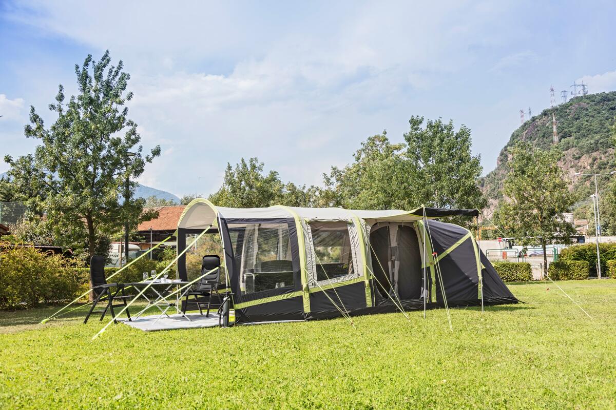 Oppblåsbart familietelt Pure 4, 4-pers, polybomull, forfra