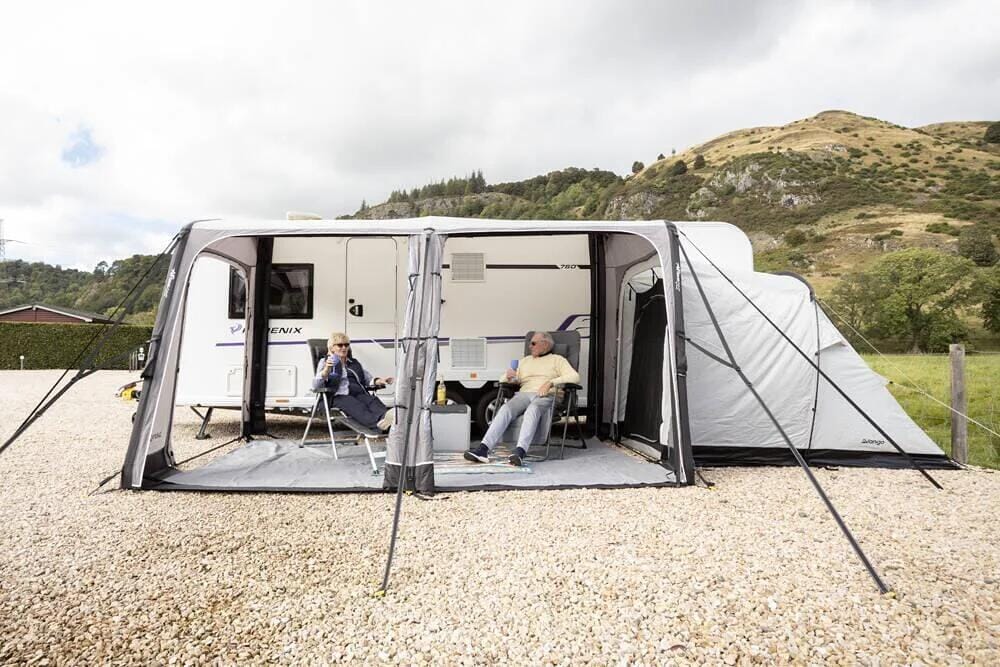 Oppblåsbart fortelt Balletto Air 390 Cloud Grey pakket i bag