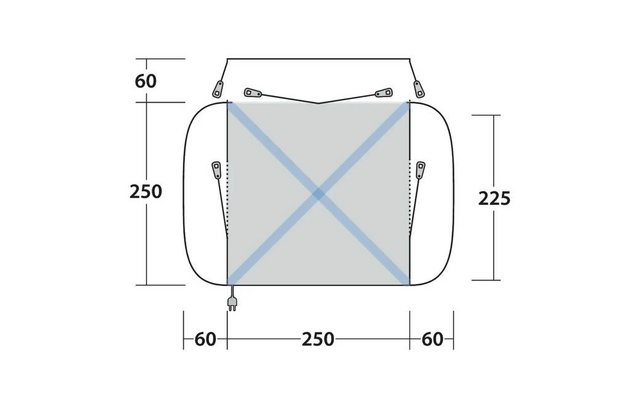 Oppblåsbart fortelt Daytona Air driveaway 250x250 cm - Outwell bakside