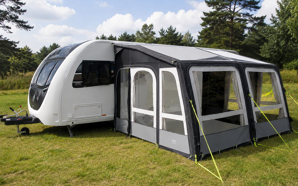 Oppblåsbart fortelt Grande Air Pro 390 bakside og luftstenger