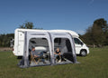 Oppblåsbart fortelt Marina High Air for bobil forfra