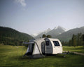 Oppblåsbart fortelt One Beam Air for campingvogn forfra